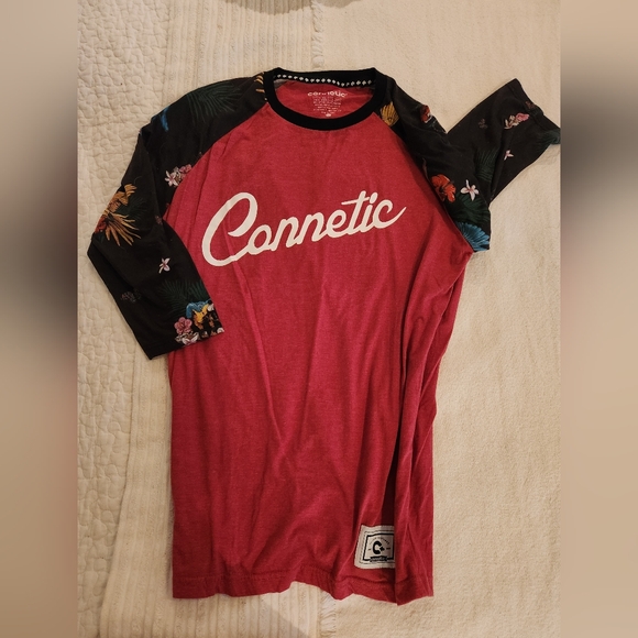 Womens Red Raglan Shirt By Connetic - Picture 1 of 3